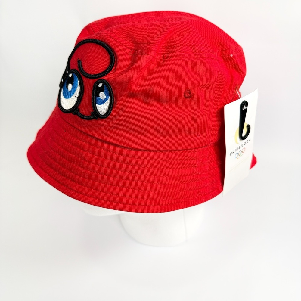 Paris 2024‎ Olympic Mascot Phryge Red Bucket Hat Youth NWT Embroidered Official